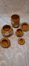 vintage Fred Roberts Daisy Gold and White Ceramic Canisters picture