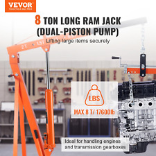 VEVOR Hydraulic Long Ram Jack 8 Ton Clevis Base Engine Hoist Cylinder Dual Pump picture