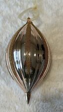 VTG Frontgate 6” Christmas Ornament Glass Gold Glitter Teardrop Shaped picture