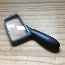 Vintage BAUSCH & LOMB Gray Rectangular Handheld Magnifying Glass Gray Handle picture