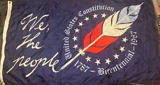 Vintage NYL-GLO WE THE PEOPLE U.S. Constitution Bicentennial Flag 34x58 Inch picture