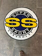 RARE PORCELAIN SUPER CHEVROLET  ENAMEL SIGN 36X36 INCHES DOUBLE SIDED picture