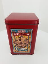 VTG Nestle Toll House Original Cookies Metal Tin Container Can Red Advertising picture