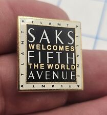 VTG Lapel Pinback Hat Pin Gold Tone Saks Fifth Avenue Atlanta OLYMPIC Welcome  picture