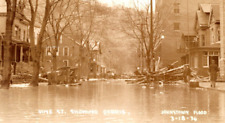 c1936 RPPC Flood Damage Classic Car Flipped Over RARE JOHNSTOWN PA Postcard picture
