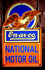 EN-AR-CO NATIONAL MOTOR OIL   PORCELAIN COLLECTIBLE, RUSTIC, ADVERTISING picture