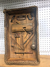 VINTAGE SHADDOW BOX WITH OLD TOOL DISPLAY picture
