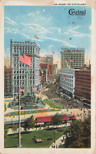 CITY CENTER HEART DOWNTOWN POSTCARD CLEVELAND OH OHIO 1921 picture