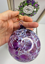 Dehanna Jones Studio Art Glass Round Ball ornament 2018 Royal Voyager Purple picture