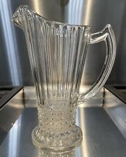 Antique 1920’s Imperial Glass EAPG Flute & Cane 8” Pitcher picture