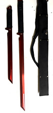 2 pc red ninja sword stainless steel with sheath 27