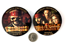Disneyland world premiere movies Pirates of the Caribbean pin back buttons (2) picture