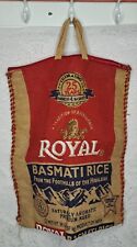 Empty 20 Lb Royal Basmati Rice Burlap Bag with Zipper and Handles / Bag only  picture