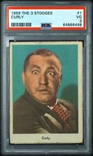 1959 Fleer The 3 Three Stooges PORTRAIT Curly #1 PSA 3 Very Good Key Card in Set picture