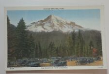 The Mountain From Longmire Rainier National Park WA Washington Linen Old Cars picture