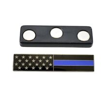 Magnetic Subdued American Flag Blue Line Police Citation Bar Mourning Band picture