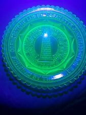 Uranium Glass 3.5 In Plate Bunker Hill Battle Fought June 17 1775 Finished 1841  picture