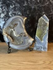 Druzy Agate Moon And Tower Set  picture