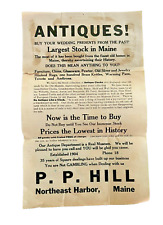 Antique 1900's Antiques Advertisement Flyer P.P. Hill Northeast Harbor Maine picture