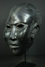 African BENIN Bronze Ceremonial IFE King Head Mask - BENIN, Nigeria TRIBAL ART picture