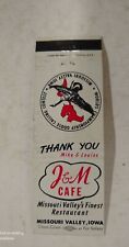 Vintage J&M Cafe Missouri Valley Ia Matchbook Cover World Goose Calling Contest picture