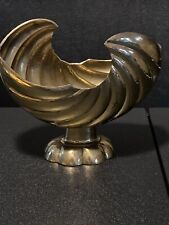 Vintage Brass Seashell Pedestal Planter picture