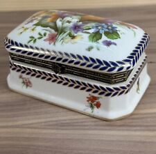 Imperial Porcelain Spring Crocus, Bluebells, Tulips Flowers Jewelry Trinket Box picture
