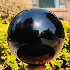 2.66LB Natural Silver Black Obsidian Sphere Quartz Crystal Ball Healing picture