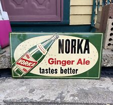 Vintage NORKA Ginger Ale Original Metal Advertising Sign picture
