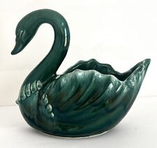 Vintage Mid Century Swan Planter Green Drip Glaze Hull Pottery 812- USA  8