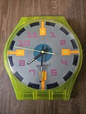 Vintage 1990 Swatch Swiss Lime Florescent Green Wall Clock 🔥🔥 Tested & WORKS picture