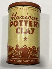 AMACO Vintage Tin MEXICAN POTTERY CLAY American Art Clay Co Indiana USA FULL Can picture