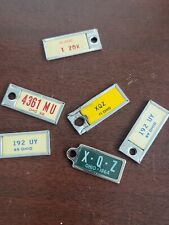 6 Vintage Disabled American Veterans OHIO License Plate Key Ring Tags ~1.5