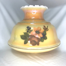 Vintage Iridescent Peach Lusterware Iridescent Floral Glass Hanging Lamp Shade picture