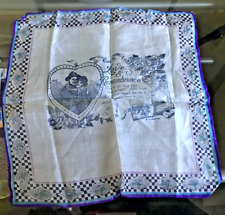 WWI Patriotic REMEMBRANCE Silk Handkerchief, SOLDIER & SWEETHEART, embrace picture