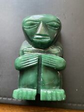 Vintage Carved Stone Figure Green Alien  picture