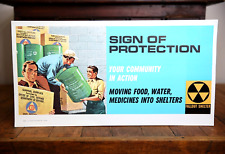 Vintage 1963 Civil Defense Sign of Protection Ad Poster Cold War Atomic Bomb picture