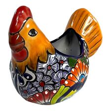 Large Hen Colorful Chicken Large Talavera Southwest Planter Made In Mexico 9” picture