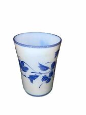 Antique White Glass Drinking Glass Blue And White Nice picture