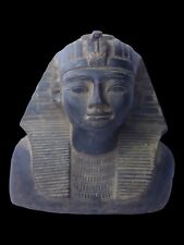 UNIQUE ANTIQUE ANCIENT EGYPTIAN Heavy Stone Bust King Ramses Good Hieroglyphic picture