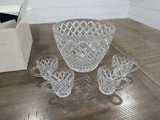 Royal Limited Crystal Punch Bowl Set With 8 Cups picture