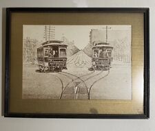 TROLLEY Art Early Pittsburgh PA Motor Co Bentley Knight RY System Print Rare Vtg picture