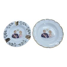 VTG Set of 2 Dishes Limoges Prince Rainier & Grace Kelly Monaco Ashtray Trinket picture