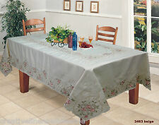 Spring Embroidered Pink Rose Floral Tablecloth 70x120
