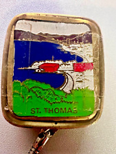 Vintage Sankyo Music Box Keychain St Thomas L@@K picture