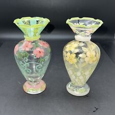 Tracy Porter Hand Painted Bud Vases (x2) Art Glass 6