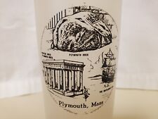 Vintage Federal Glass Frosted Souvenir 6” Tumbler Plymouth Mass USA  picture