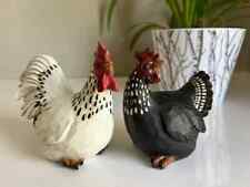 Rooster and Hen Set Home Decoration Statues, Farm Birds, Chicken, Country Kitche picture