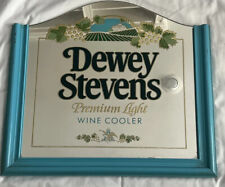 16.5x15 Dewey Stevens Premium Light Wine Cooler Framed Beer Mirror Sign 1987 picture