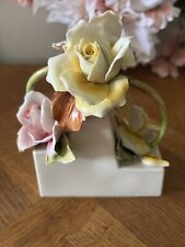 vintage capodimonte porcelain flowers picture
